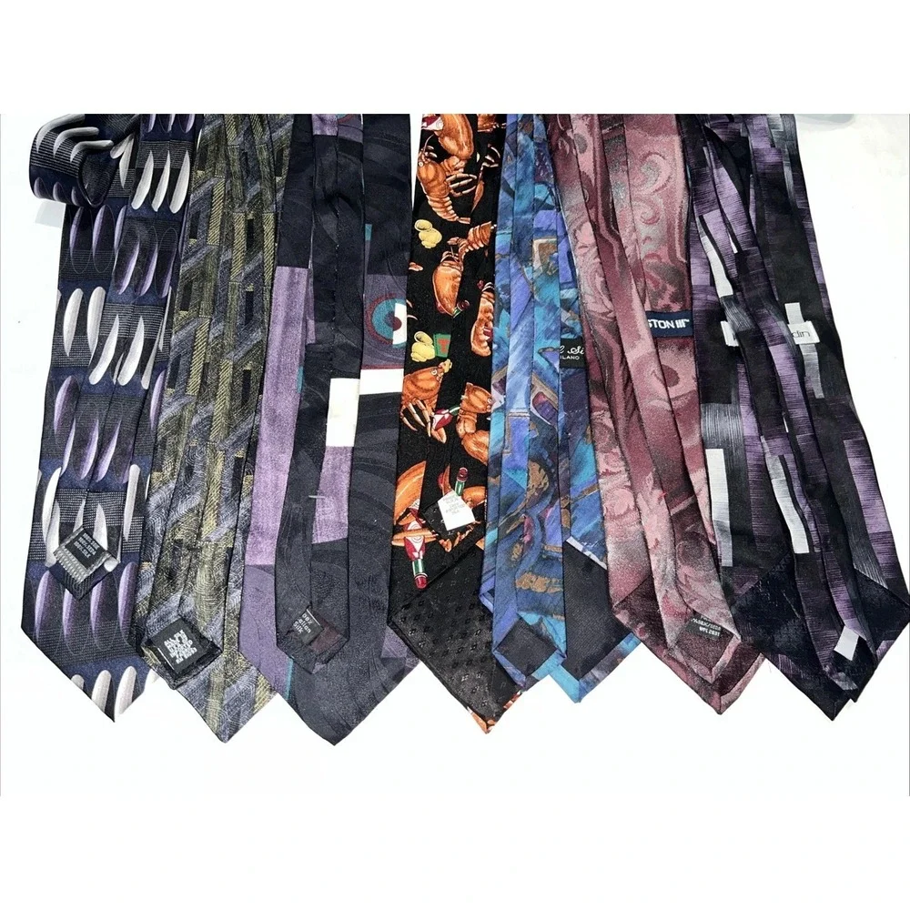 Lot of 7 Mens‎ Neck Ties Various Colors, Silk And Polyester Tobasco, And More